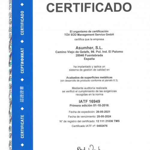 Certificado IATF